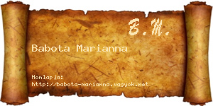 Babota Marianna névjegykártya